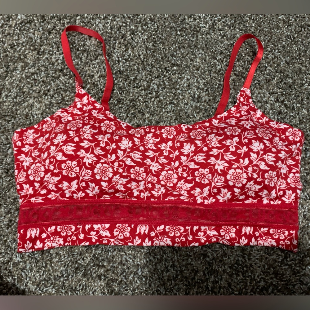 Red floral Lucky Brand bralette